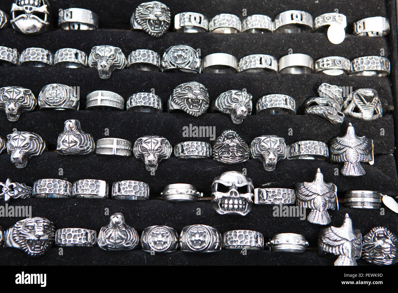 Shop for gothic rings, Germany, Europe Stock Photo