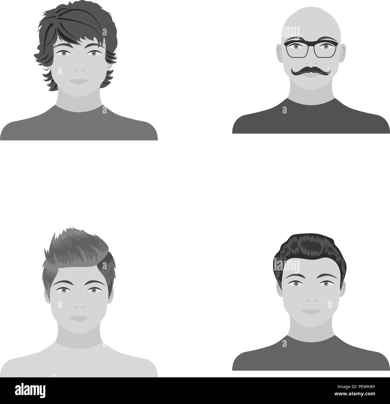 appearance,avatar,bald,boy,bust,coiffure,collection,exterior,face,glasses, guy,hair,haircut,hairdo,hairstyle ,head,icon,illustration,image,isolated,logo,male,man ,monochrome,mustache,person,portrait,set,sign,spectacles,style,symbol,vector,visage,web,young  ...