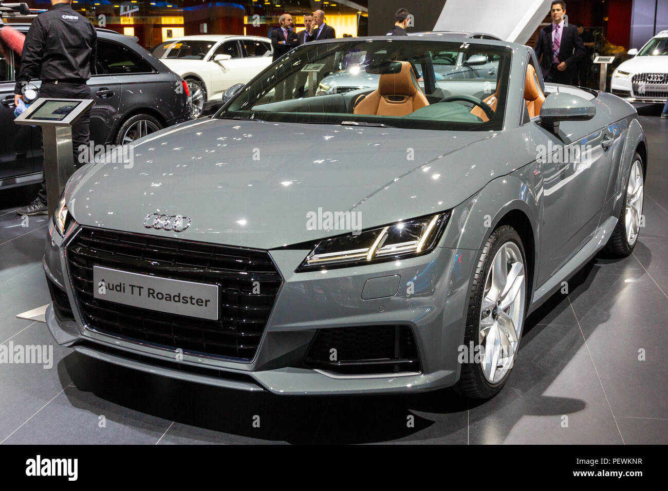 BRUSSELS - JAN 12, 2016: Audi TT Roadster car showcased at the Brussels Motor Show. Stock Photo
