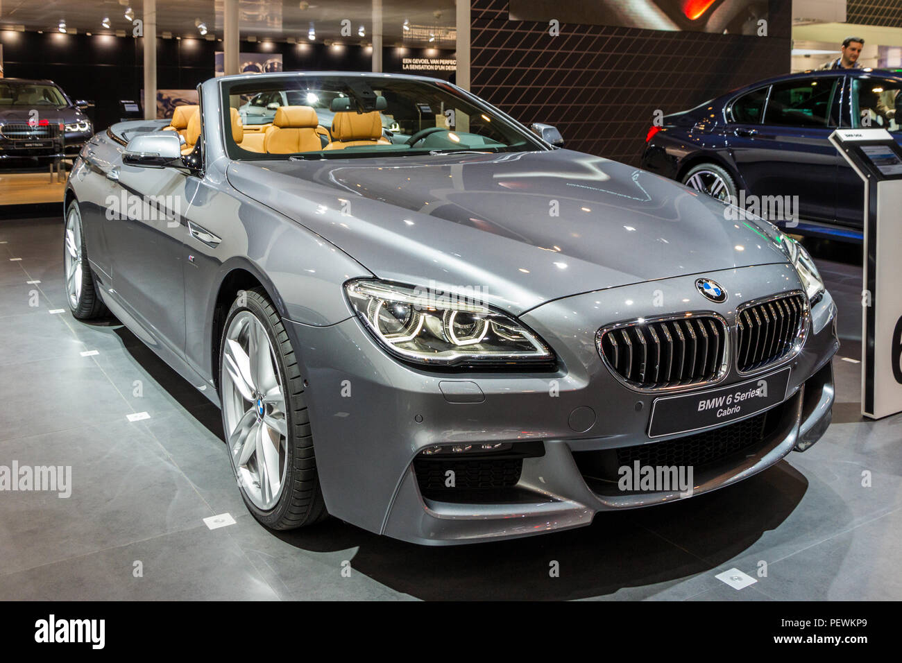 BRUSSELS - JAN 12, 2016: BMW 6 Series Cabrio car showcased at the Brussels Motor Show. Stock Photo