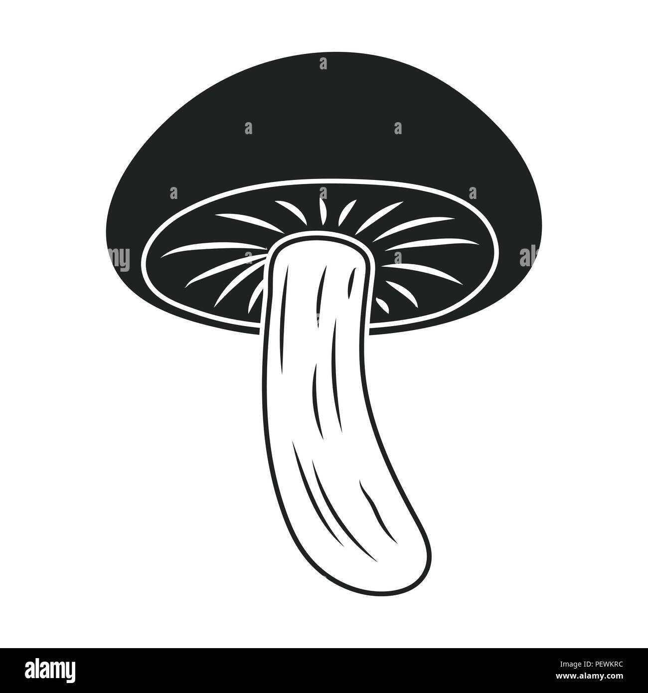 Shiitake icon in black style isolated on white background. Mushroom ...