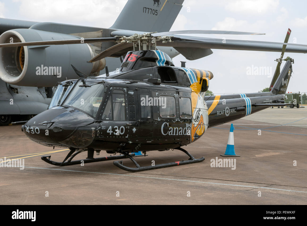 FAIRFORD, UK - JUL 13, 2018: Bell CH-146 Griffon helicopter of the Canadian Armed Forces at RAF Fairford airbase. Stock Photo