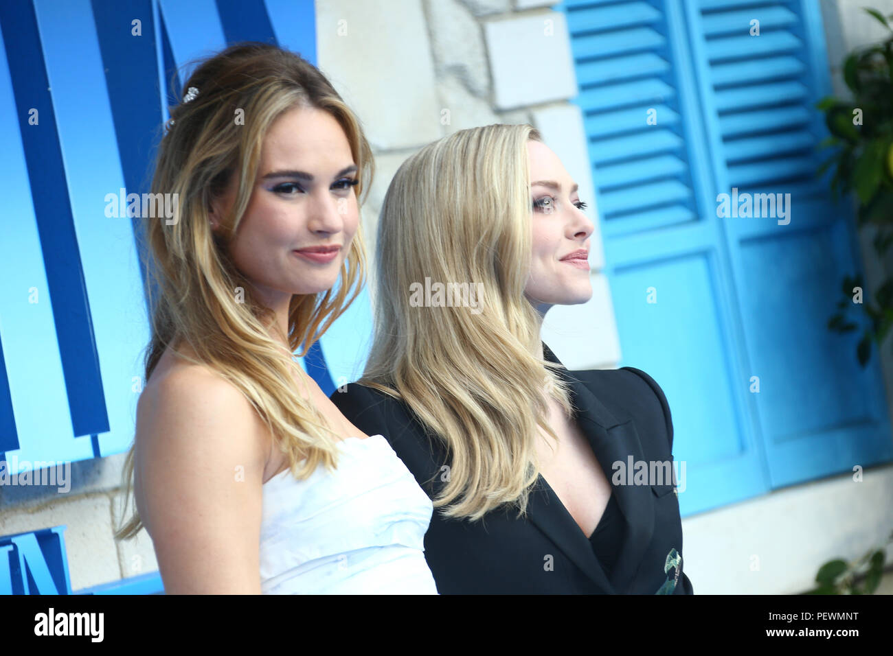Lily James attending the premiere of Mamma Mia! Here We Go Again held at  the Eventim Hammersmith Apollo, London Stock Photo - Alamy