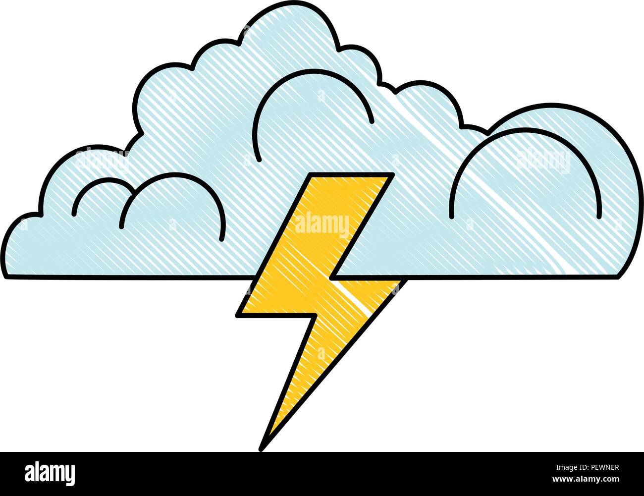 cloud with thunder ray Stock Vector Image & Art - Alamy