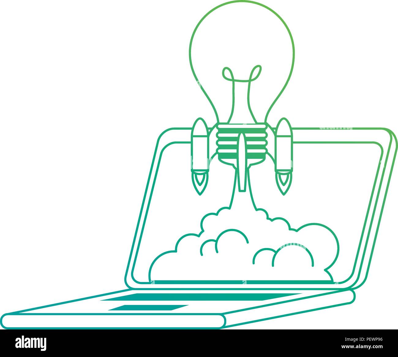 bulb rocket launcher in laptop Stock Vector Image & Art - Alamy
