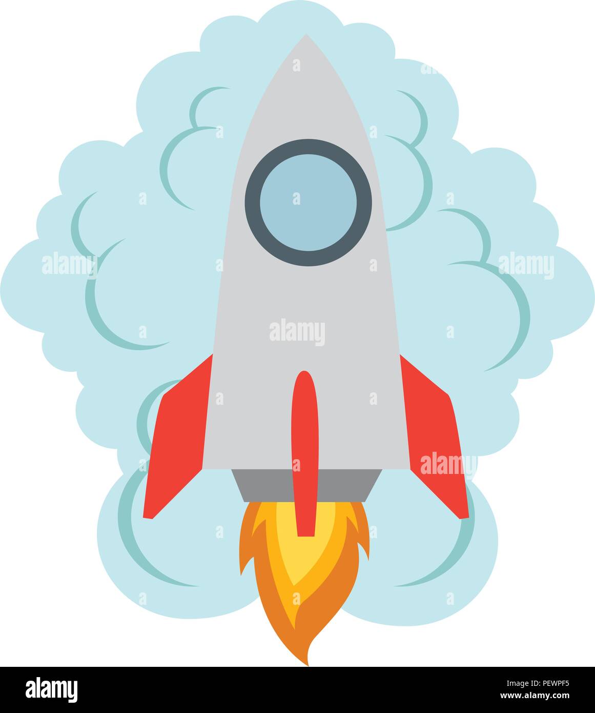 rocket start up with smoke Stock Vector Image & Art - Alamy