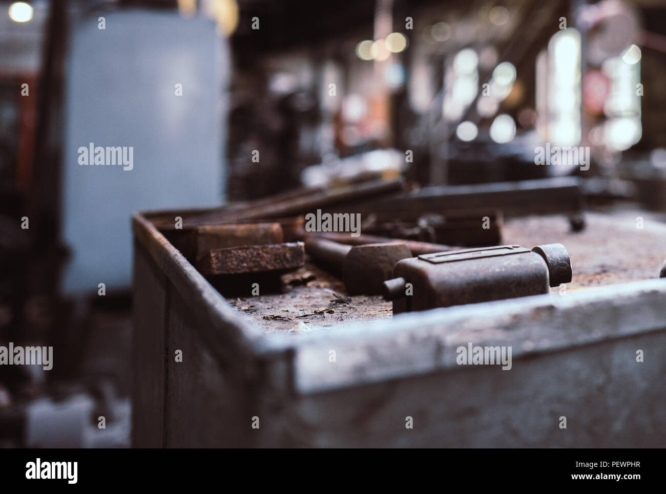 Old machine in an industry museum in germany. Fromer scissor factory ...