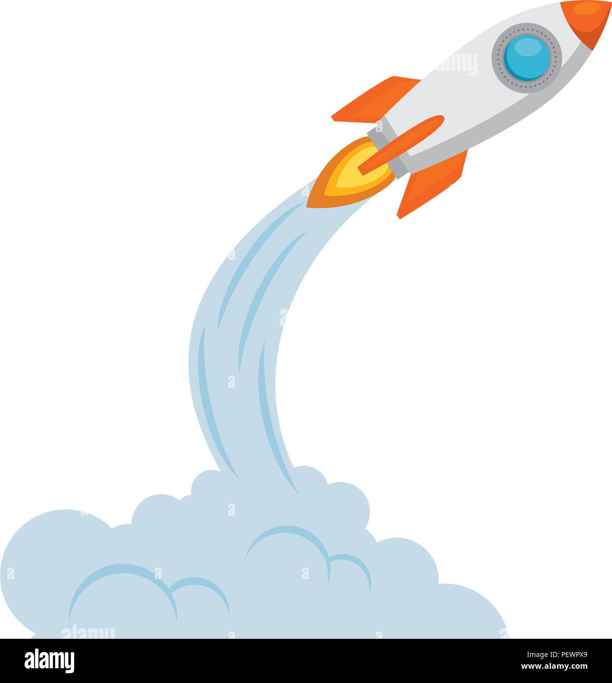 rocket start up with smoke Stock Vector Image & Art - Alamy