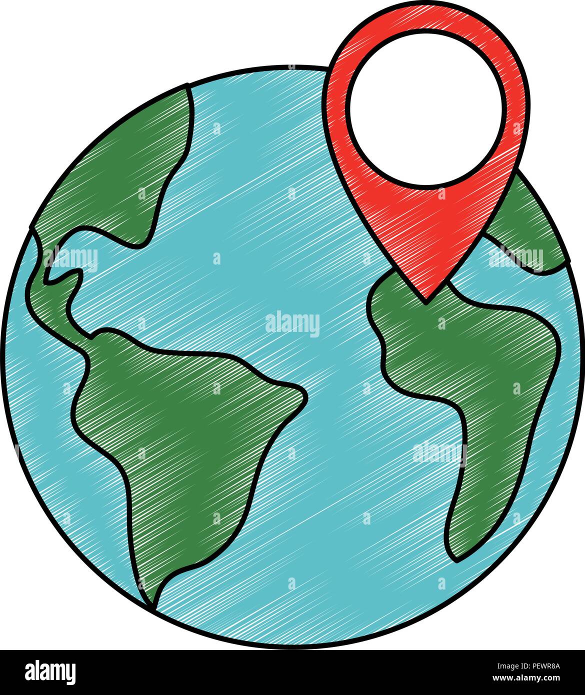world planet earth with pin location Stock Vector Image & Art - Alamy