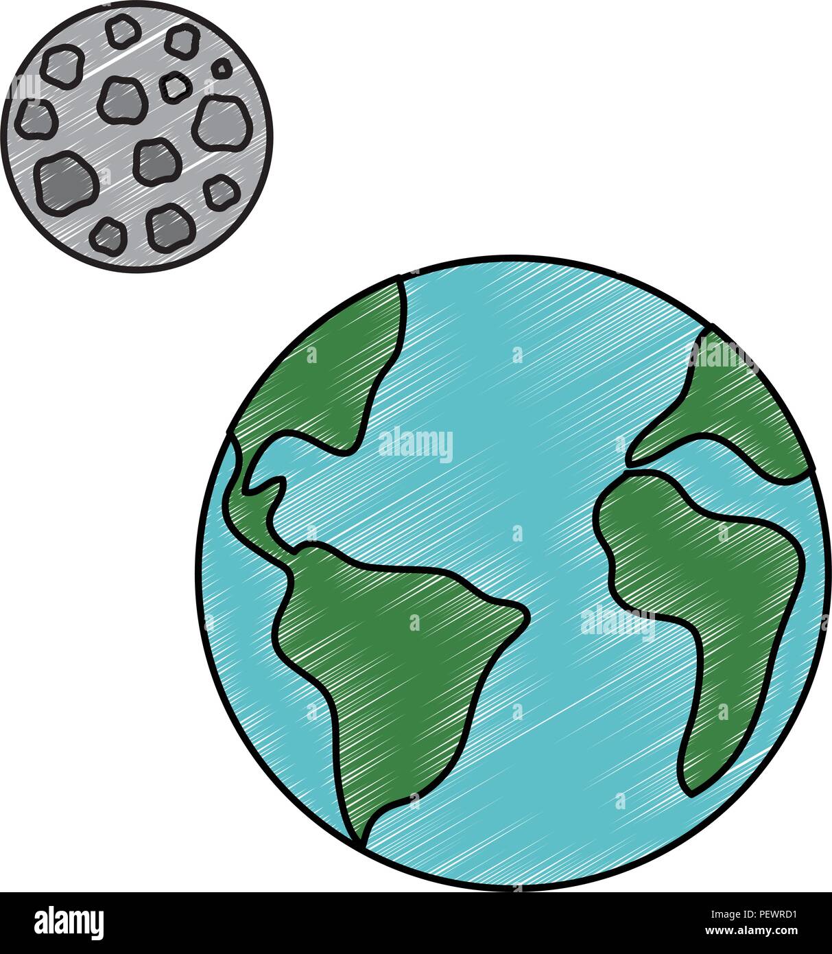 world planet earth with moon Stock Vector Image & Art - Alamy