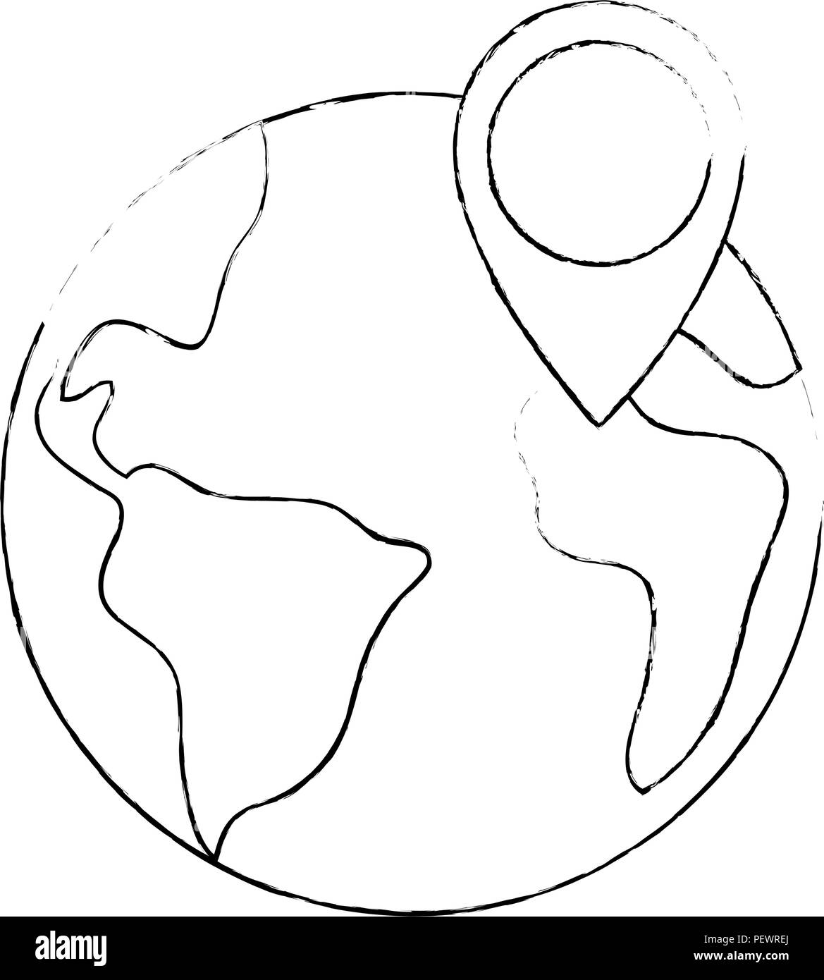 world planet earth with pin location Stock Vector Image & Art - Alamy
