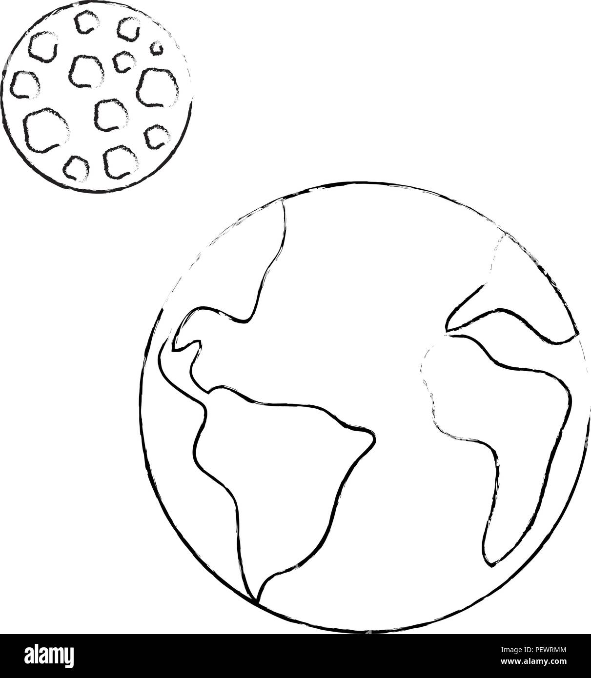 world planet earth with moon Stock Vector Image & Art - Alamy