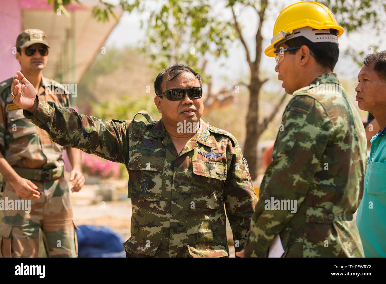 Royal Thai Army Col. Pariwat Kanjanawila with the Combined Joint Civil ...