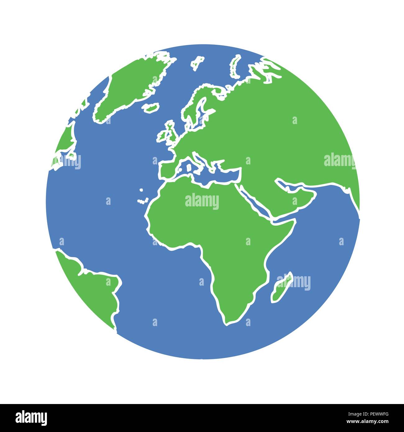 Globe map illustration round hi-res stock photography and images - Alamy