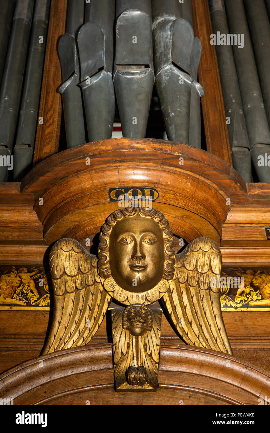 UK, Cumbria, Eden Valley, Appleby, St Lawrence’s Church, 1545 Organ, brought from Carlisle Cathedral in1683 and installed in 1722 Stock Photo