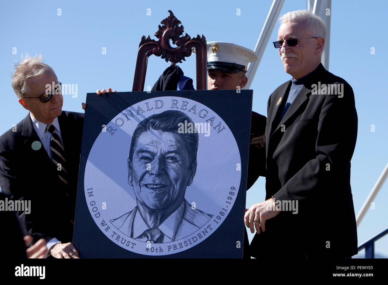 The Ronald Reagan wreath laying ceremony at the Presidential Library in ...