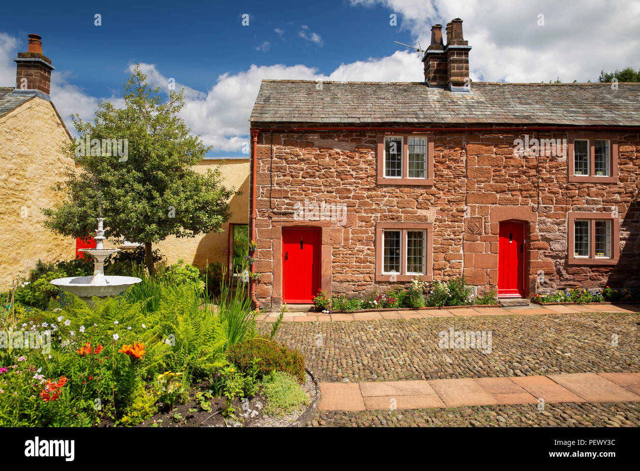 UK, Cumbria, Eden Valley, Appleby, St Anne’s Hospital, 1651 Almshouses, courtyard Stock Photo