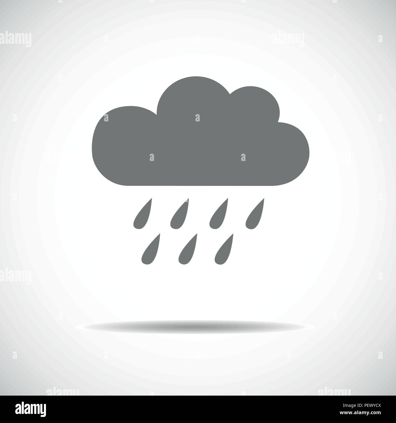 Rainy cloud single flat icon icon vector illustration EPS10 Stock Vector