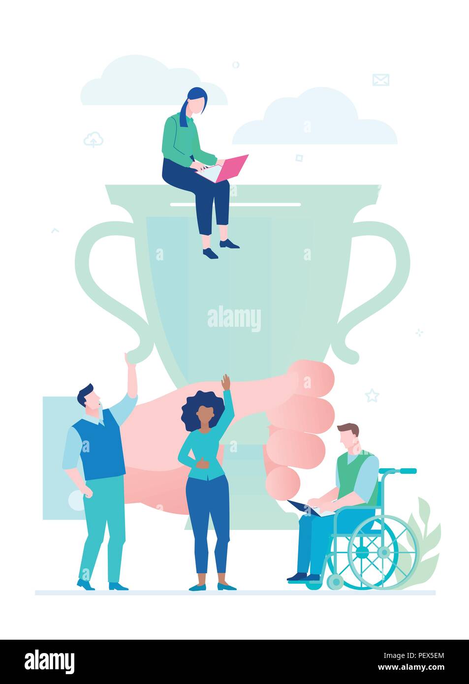 Business success - flat design style colorful illustration Stock Vector ...