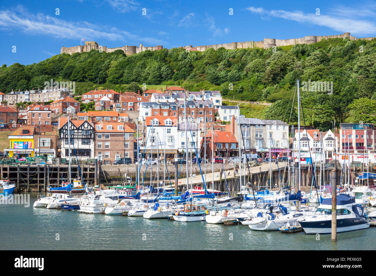 scarborough harbour and marina in south bay scarborough uk yorkshire north yorkshire scarborough england uk gb europe Stock Photo