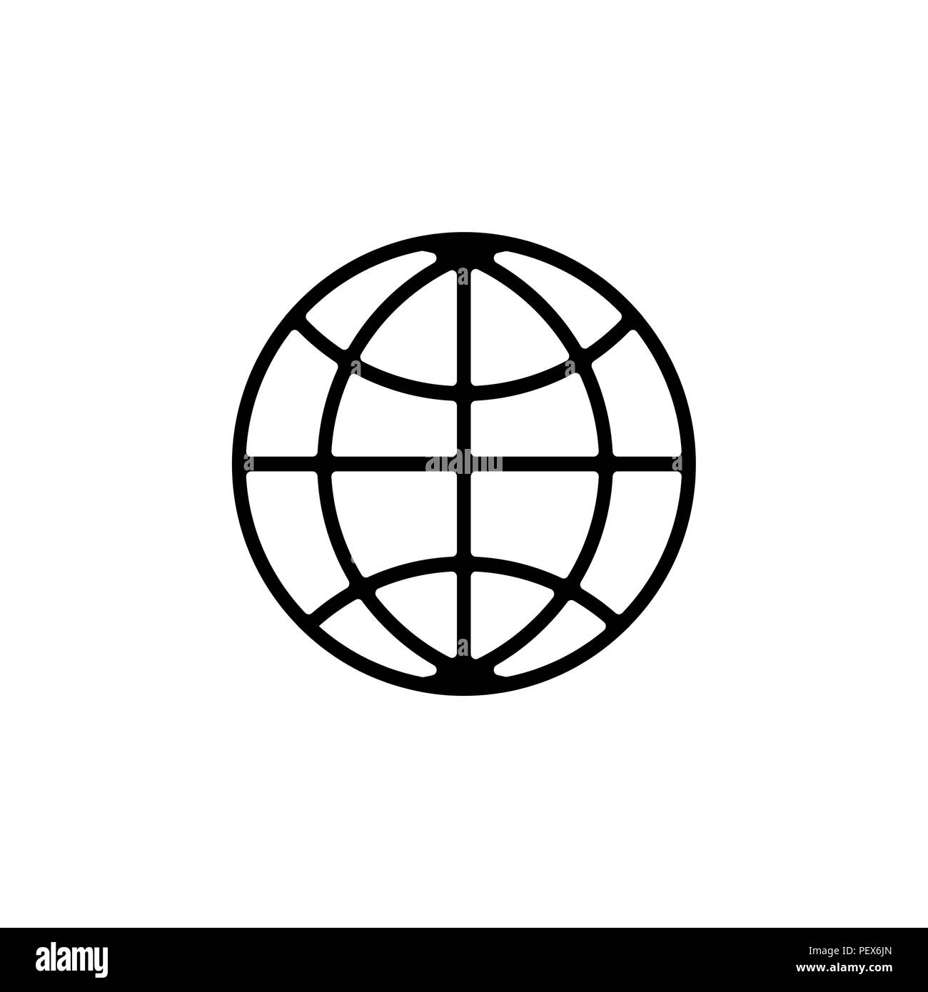 The globe icon. vector illustration black on white background Stock ...