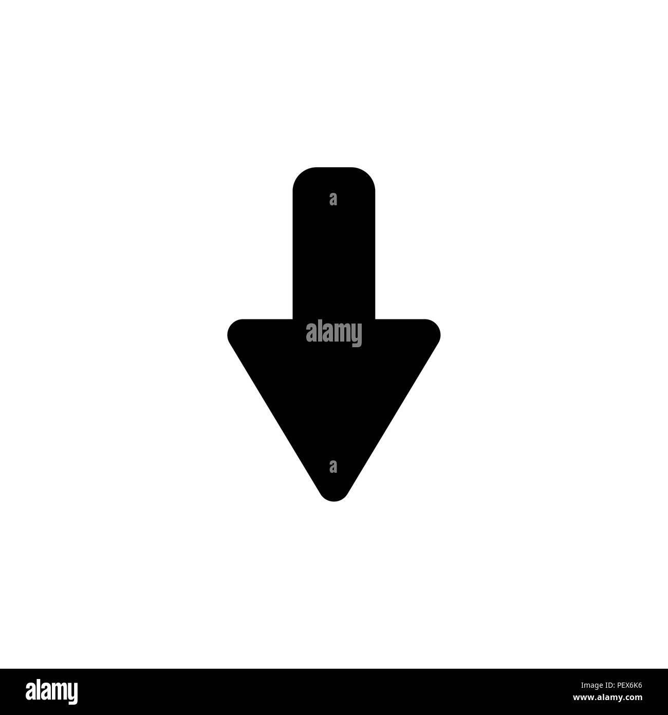 down Arrow vector icon black on white background Stock Vector Image ...