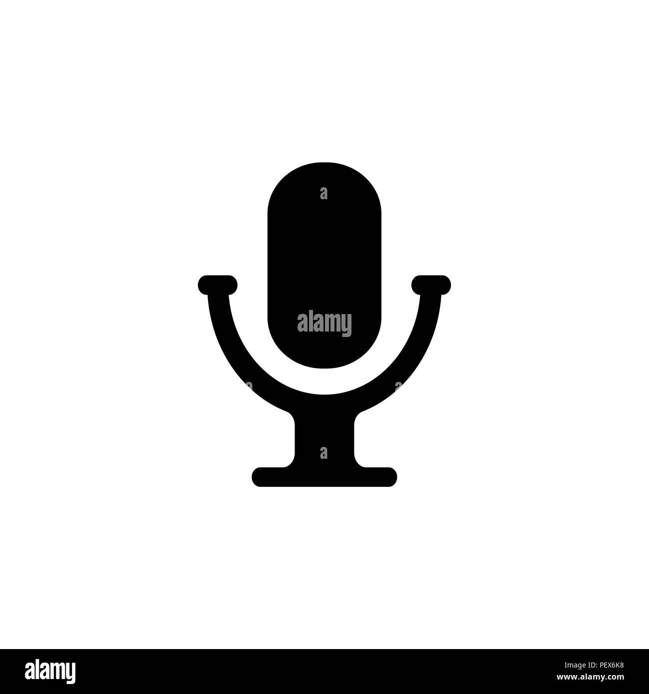 microphone icon. vector illustration black on white background Stock ...