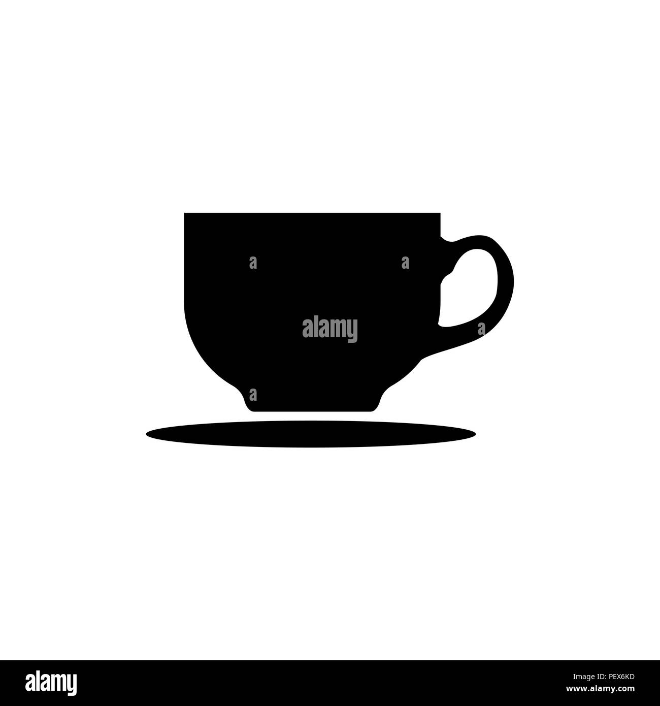 Coffee (tea) cup icon. vector illustration black on white background ...