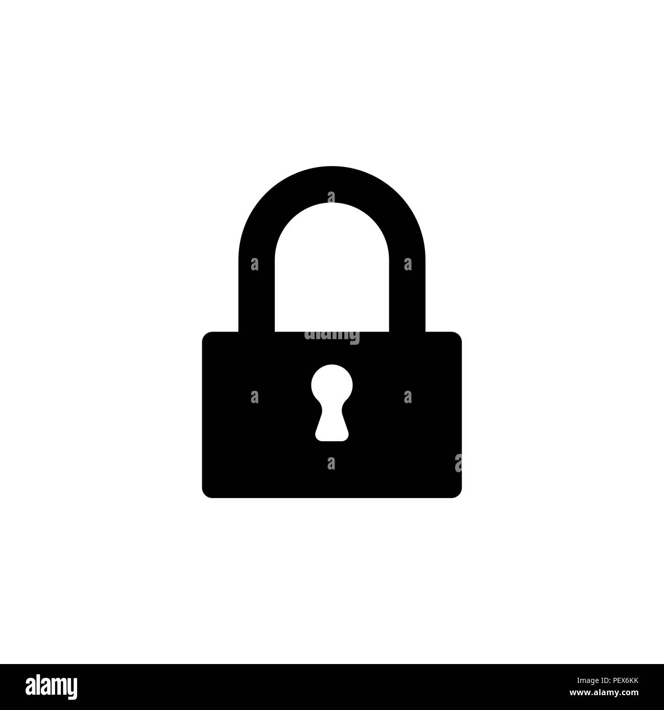 Padlock icon, vector illustration black on white background Stock ...