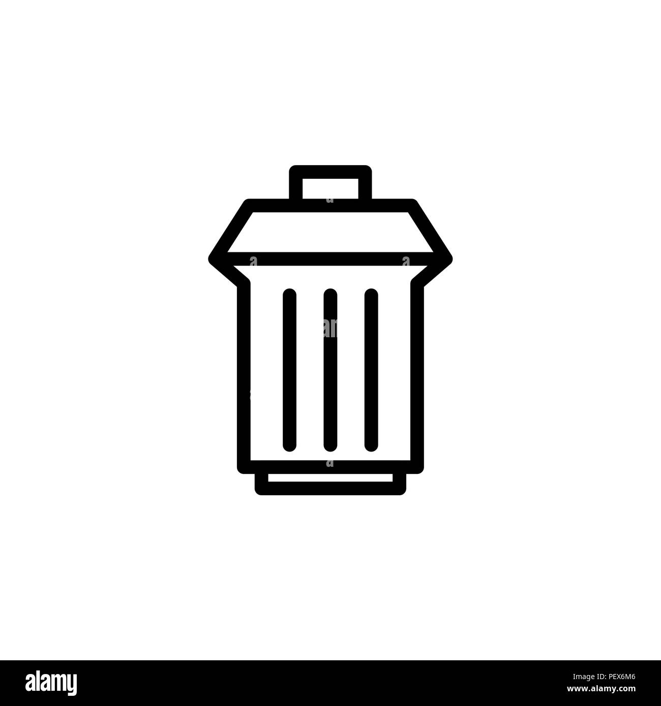 trashcan icon. vector illustration black on white background Stock