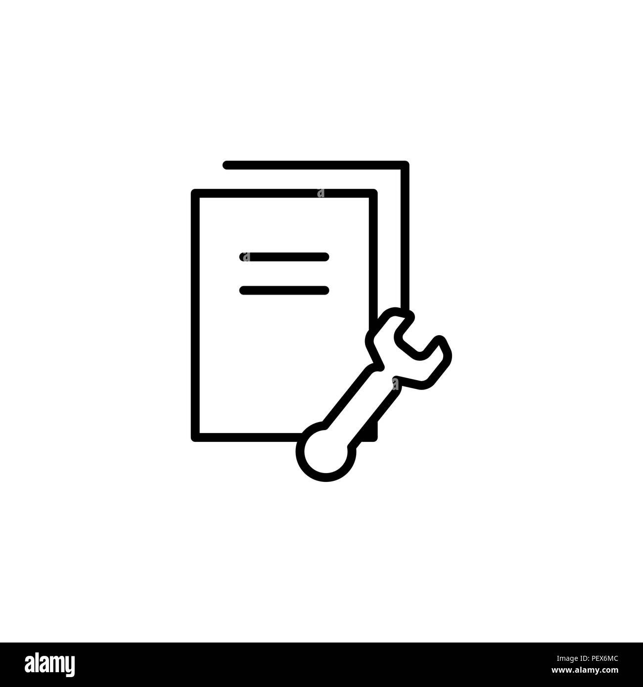 setting data (documents, files, information), the line icon Stock Vector