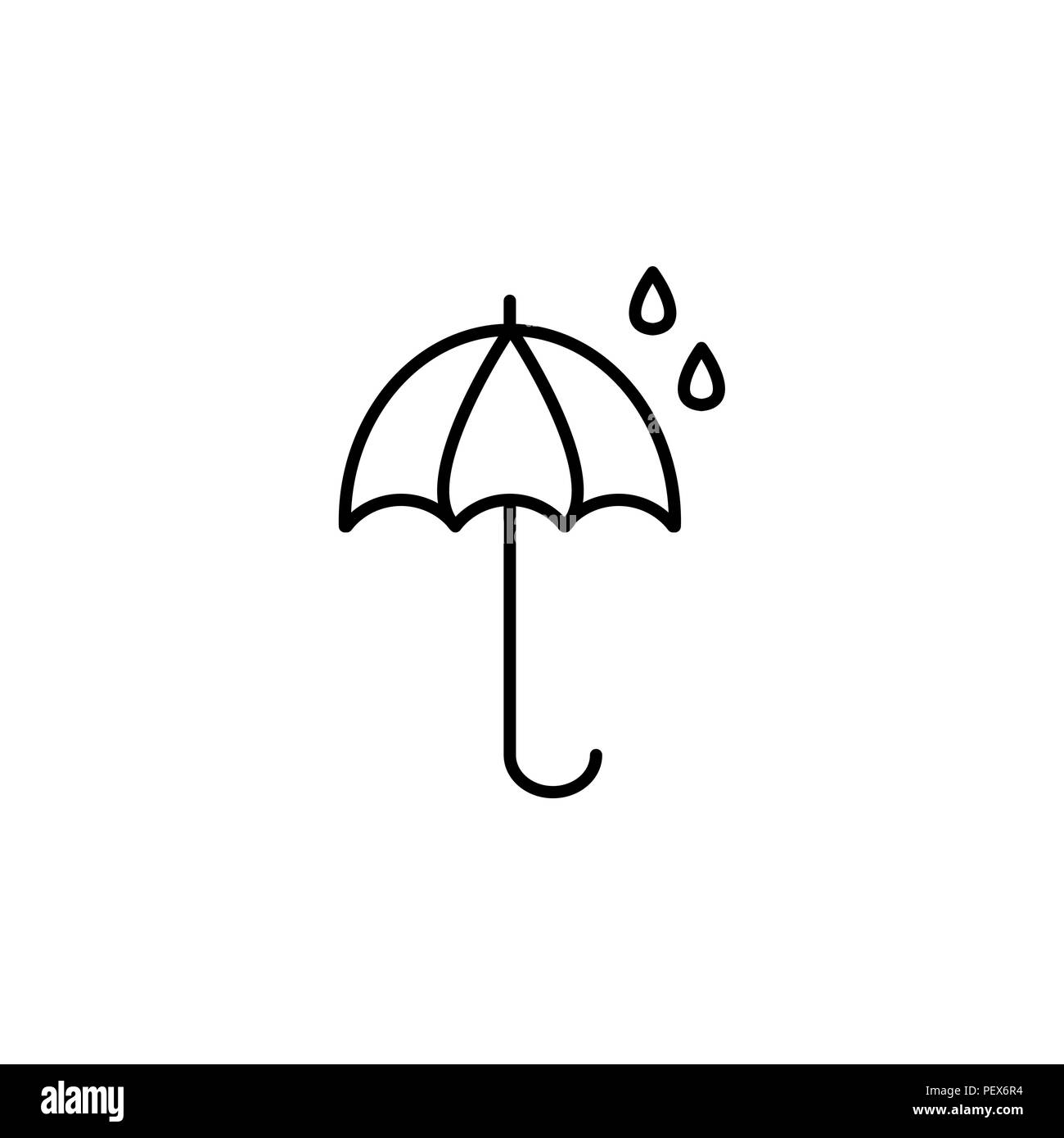 umbrella icon line. vector illustration black on white background Stock Vector