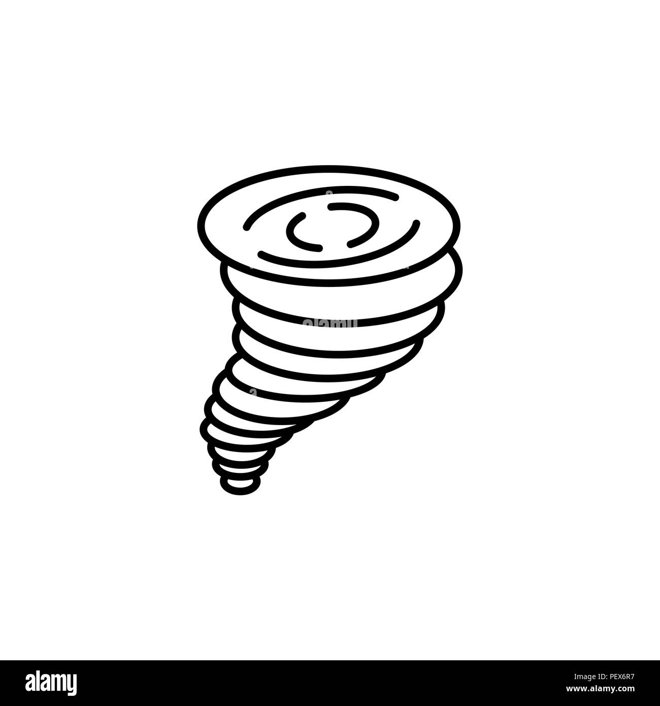 Tornado, vector icon black on white background Stock Vector Image & Art ...