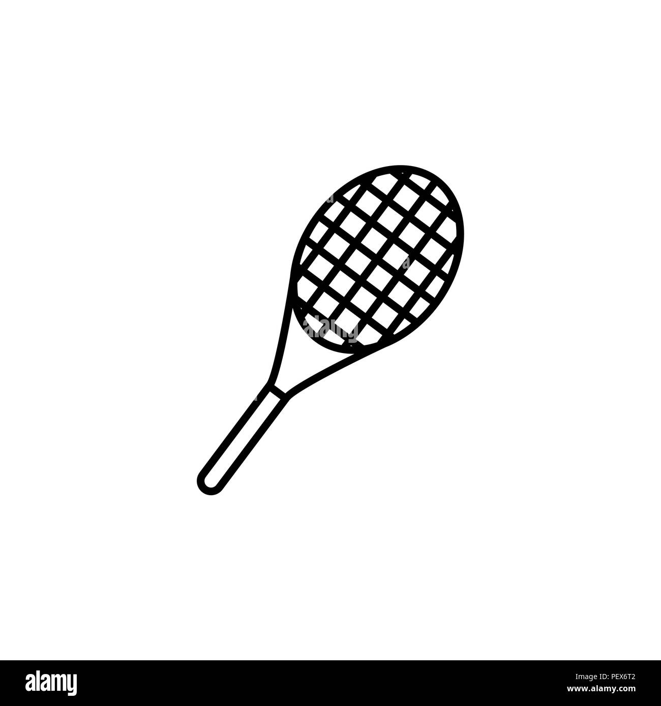 tennis racket icon. vector illustration black on white background Stock
