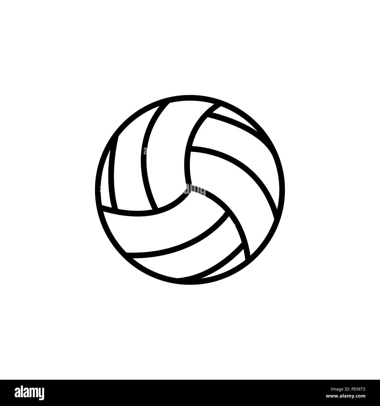 volleyball ball. vector illustration black on white background Stock ...