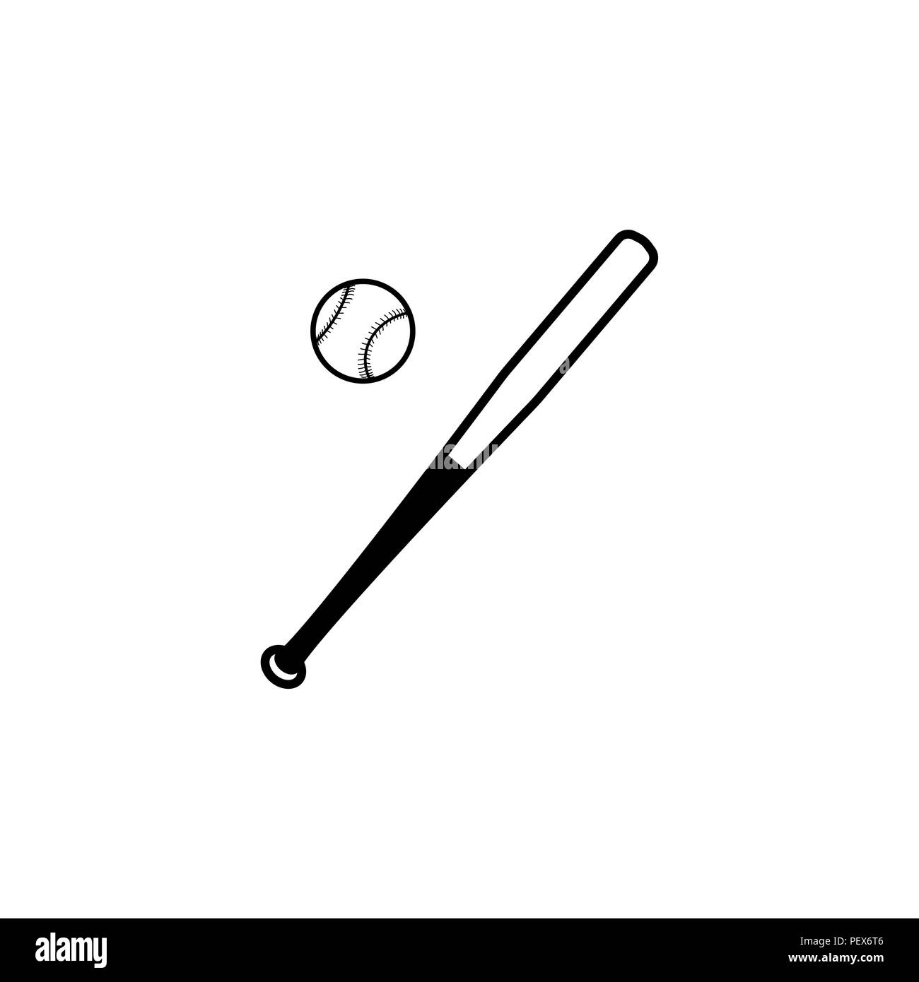 baseball bat and ball icon. vector illustration Stock Vector Image ...