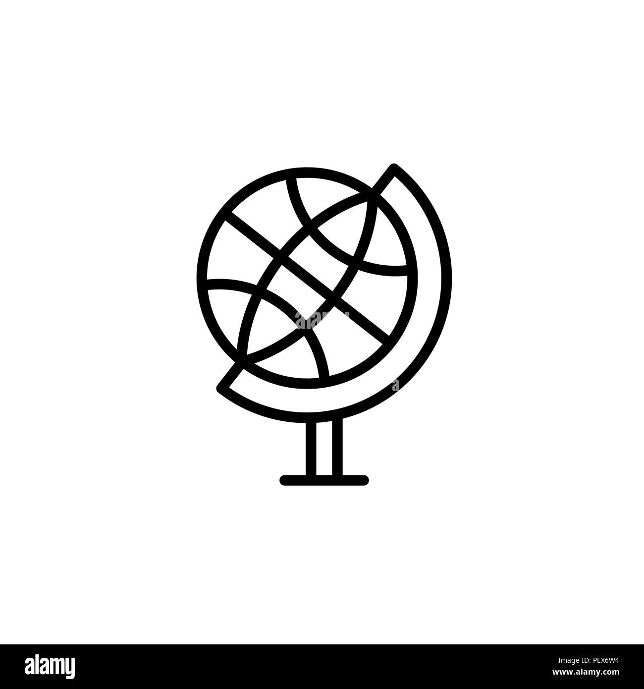 The globe line icon. vector illustration black on white background ...