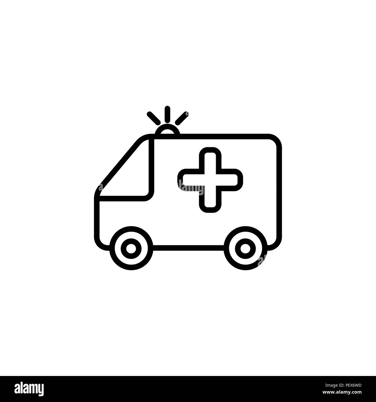 ambulance icon. vector illustration black on white background Stock Vector