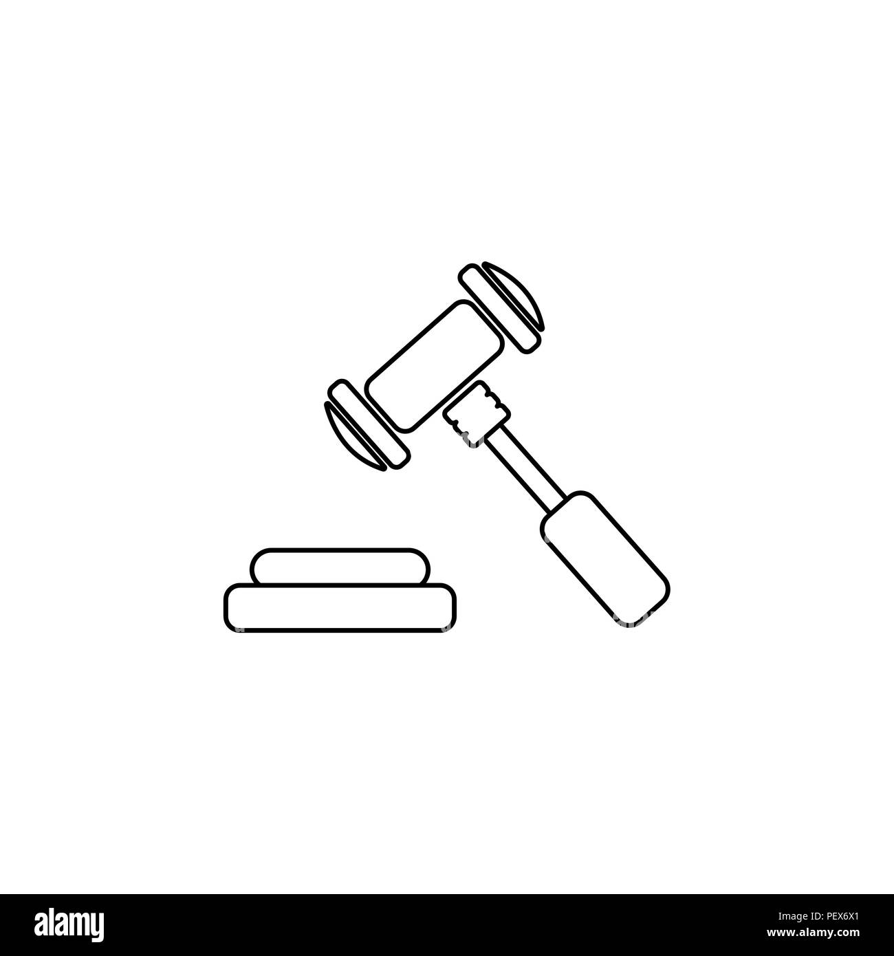 gavel line icon. vector illustration black on white background Stock