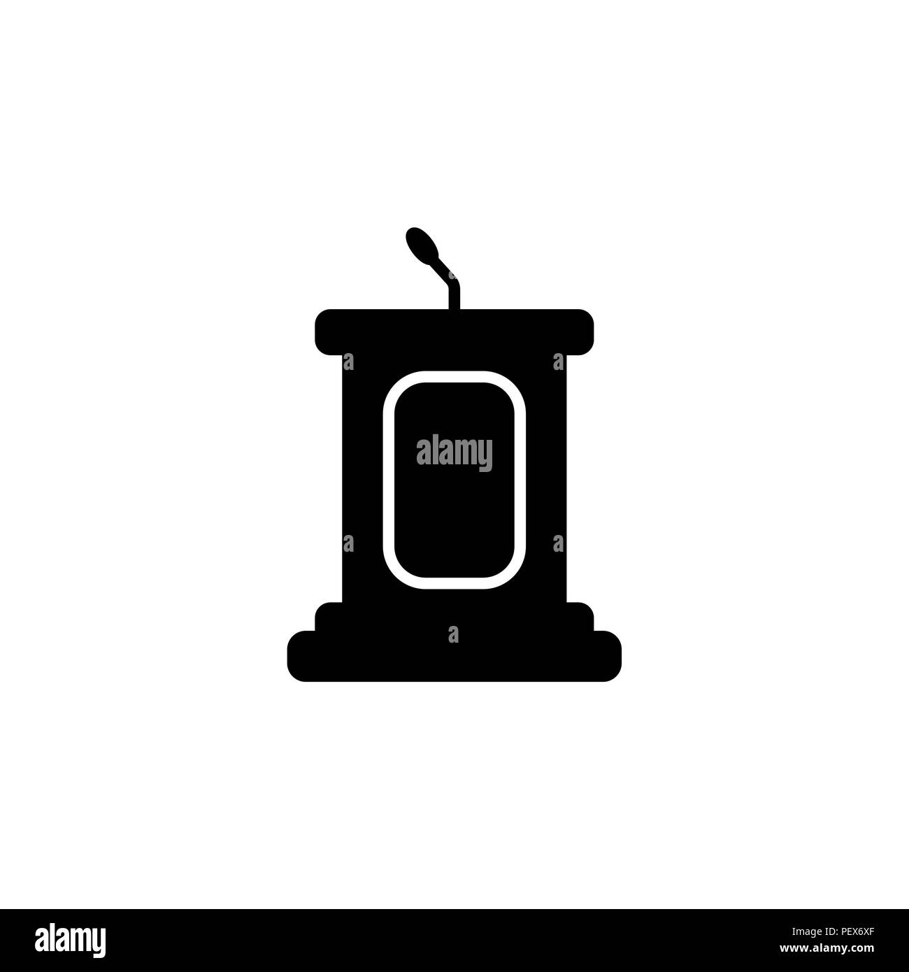 Simple Podium Icon. vector illustration black on white background Stock ...