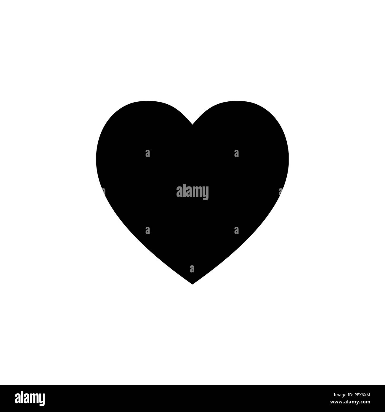 heart - Vector icon illustration black on white background Stock Vector ...