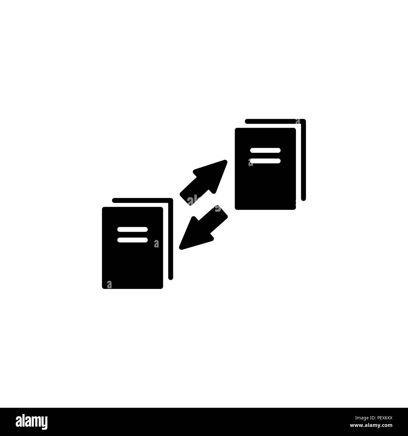 data transfer icon. vector illustration black on white background Stock Vector
