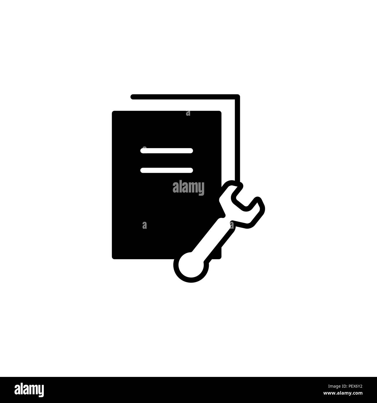 Document Settings Icon. vector illustration black on white background Stock Vector