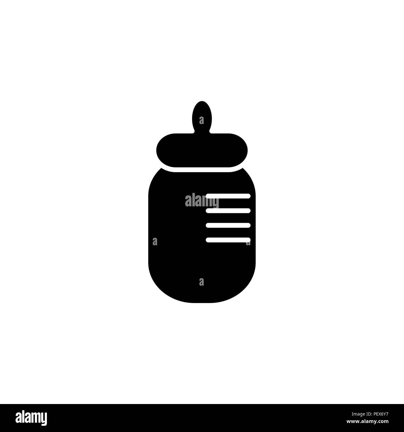 Baby bottle icon. vector illustration black on white background Stock ...