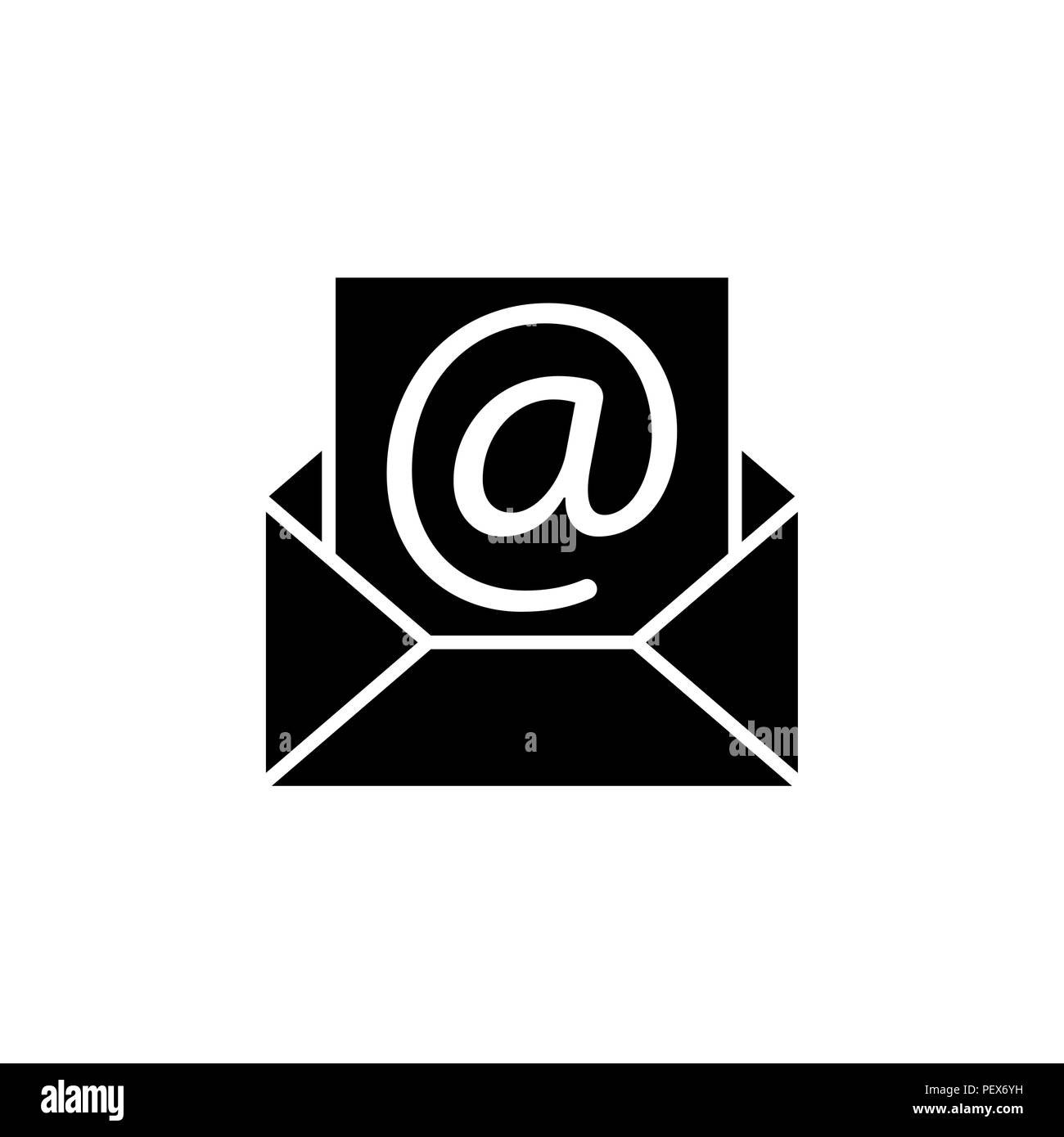 e-mail icon. Vector illustration black on white background Stock Vector