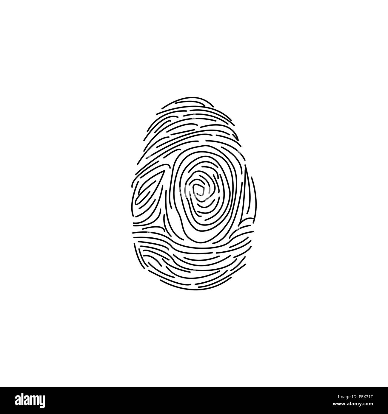 fingerprint icon. vector illustration black on white background Stock ...