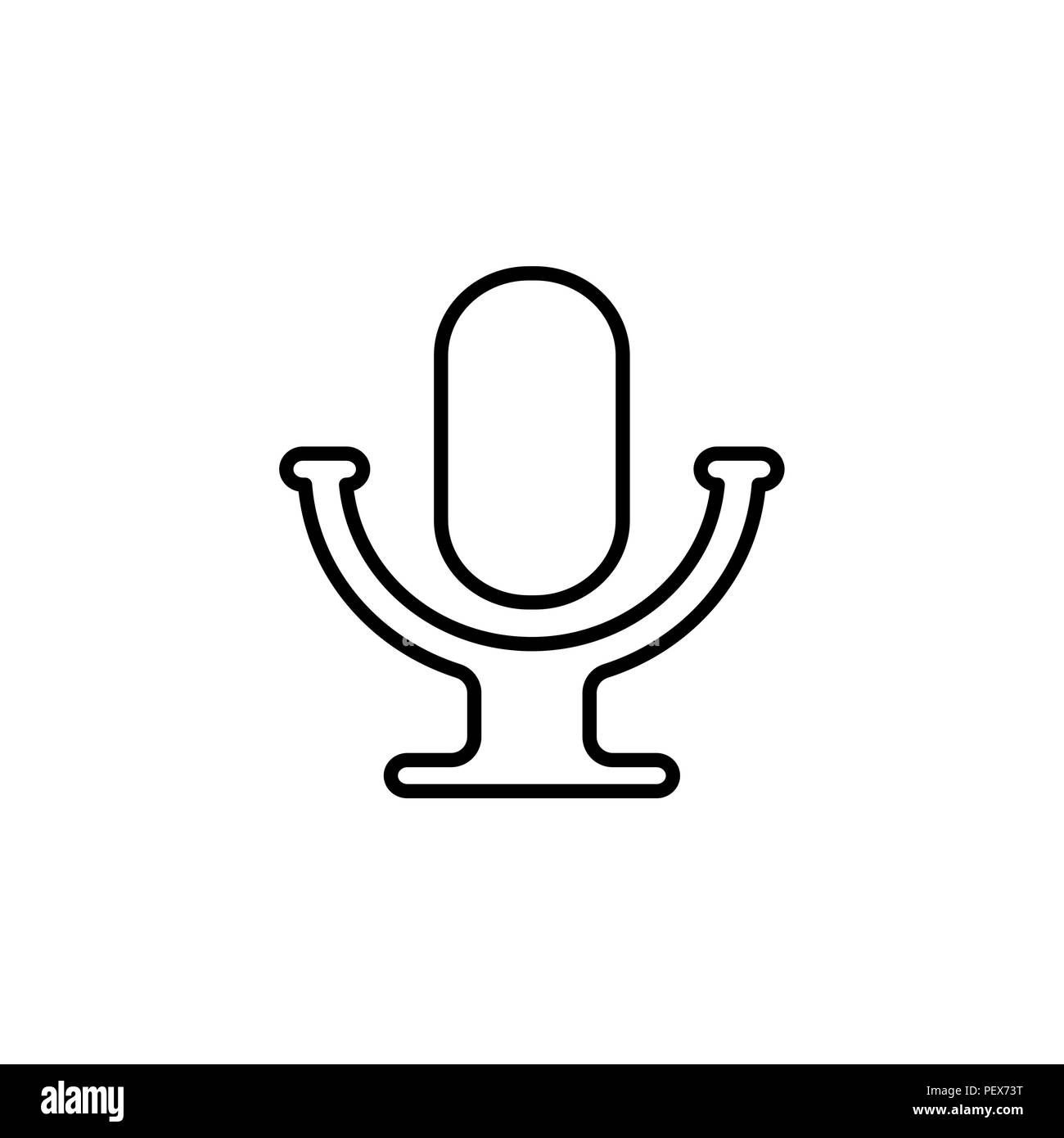 microphone line icon. vector illustration black on white background ...