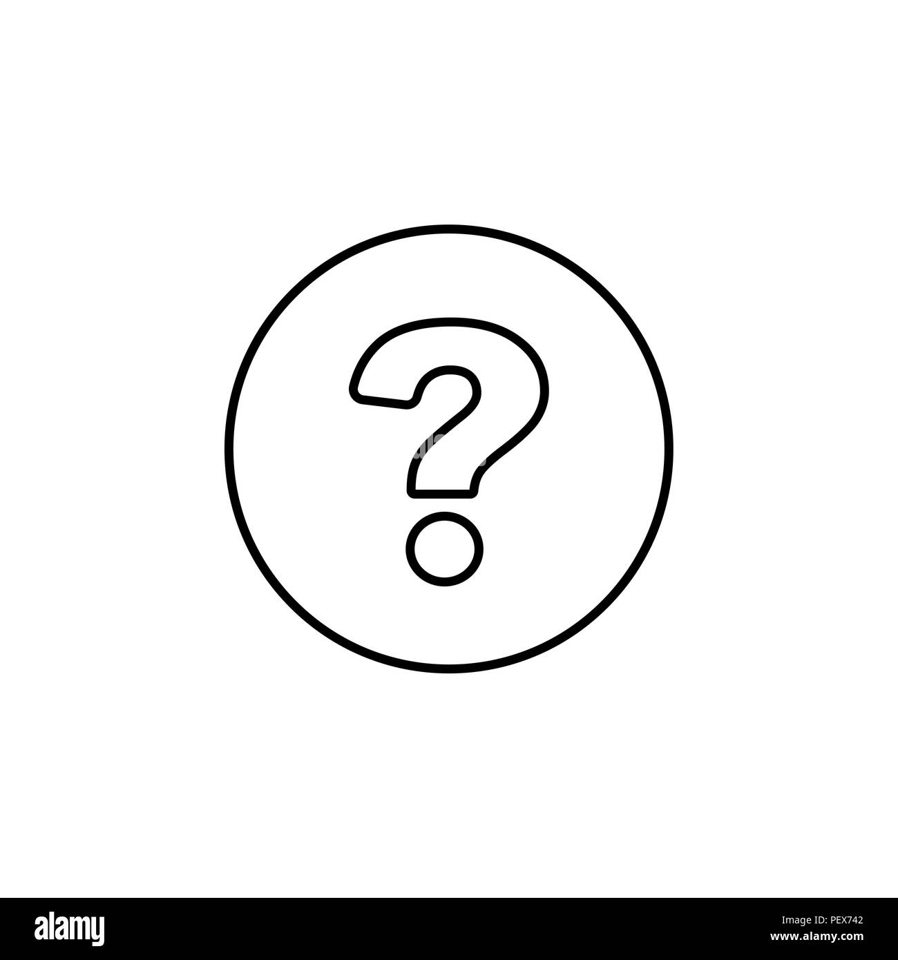 question mark line icon black on white background Stock Vector Image ...