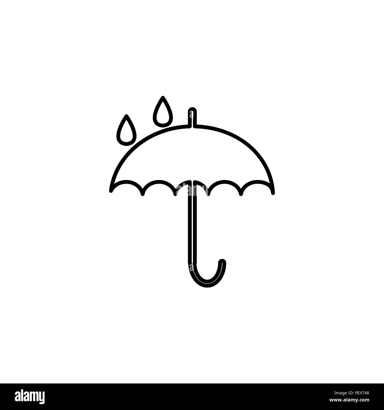 Umbrella line icon. vector illustration black on white background Stock ...