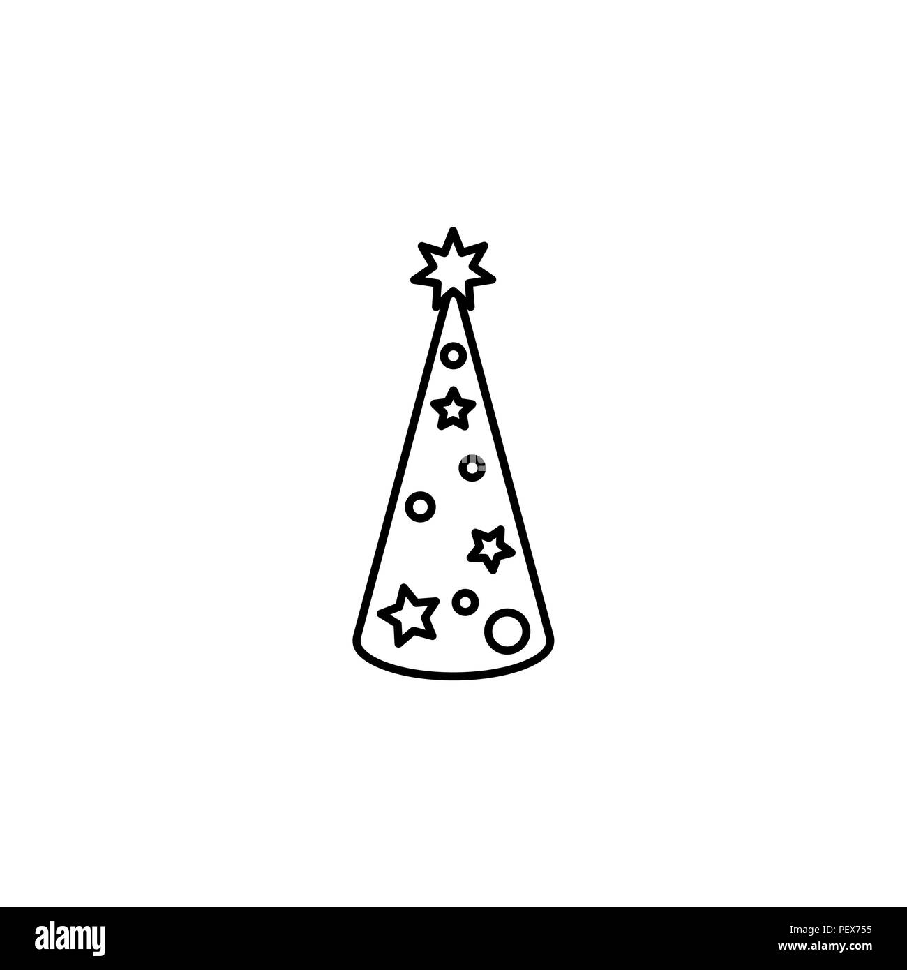 Christmas tree vector line icon. black on white background Stock Vector ...